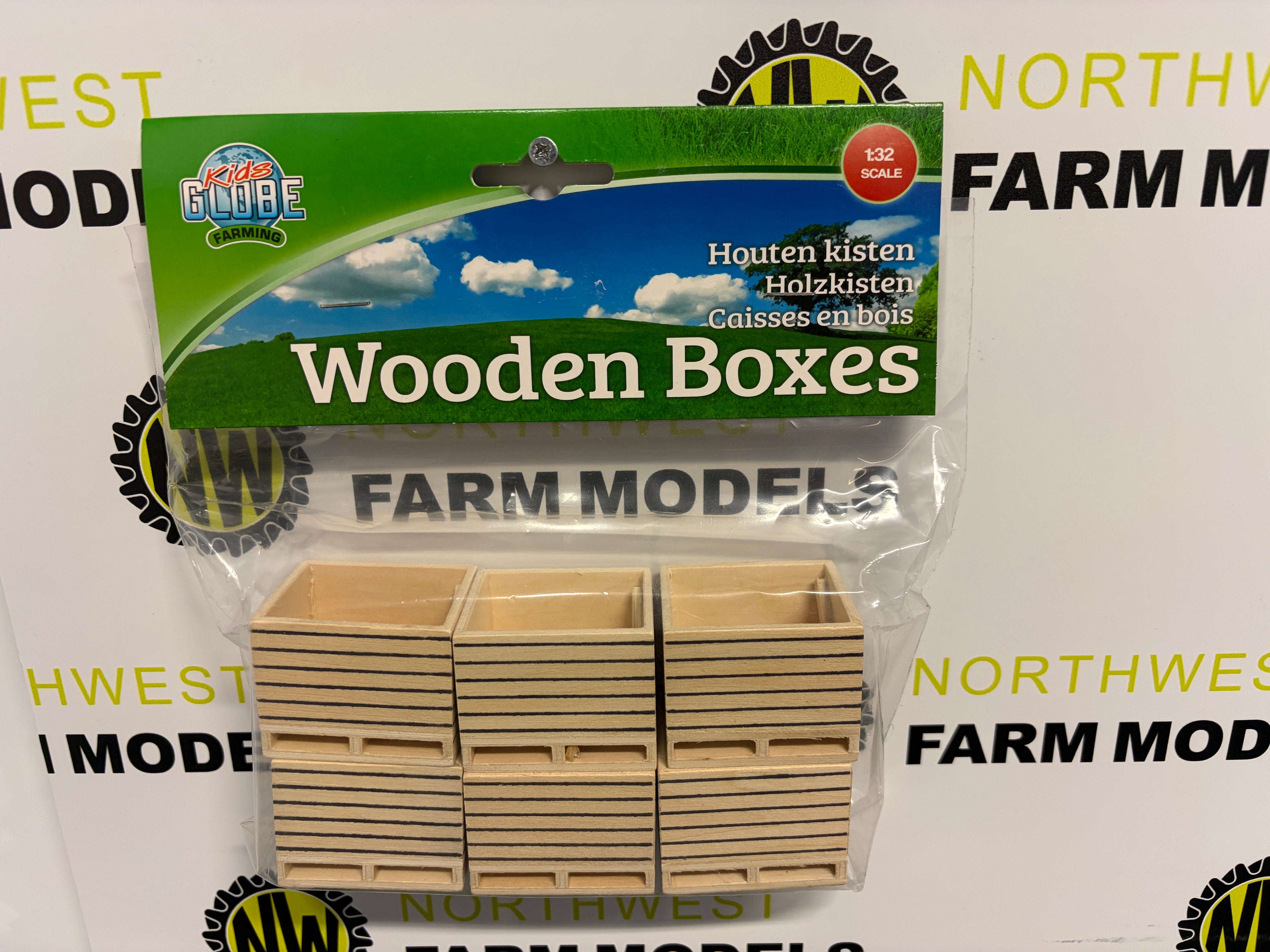 KIDS GLOBE 1:32 SCALE WOODEN POTATO BOXES