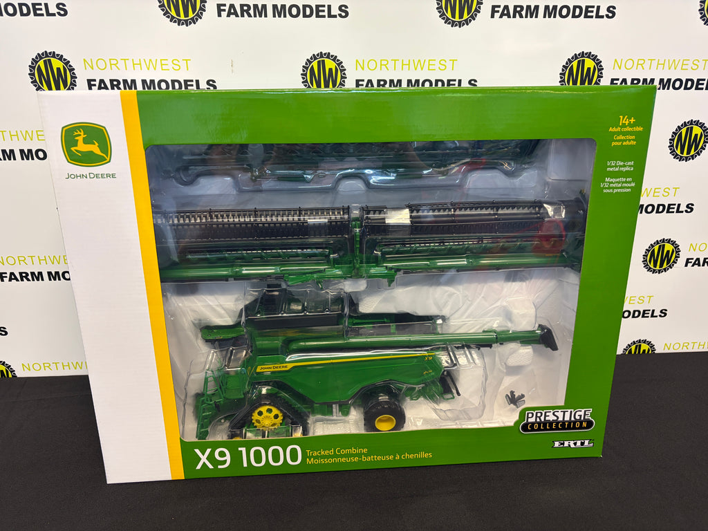 ERTL 45759 1:32 SCALE JOHN DEERE X9 1000 TRACKED COMBINE HARVESTER WITH 2 HEADERS