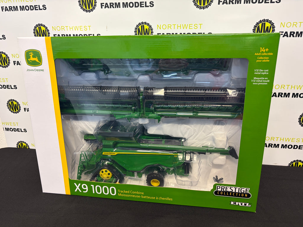 ERTL 45759 1:32 SCALE JOHN DEERE X9 1000 TRACKED COMBINE HARVESTER WITH 2 HEADERS