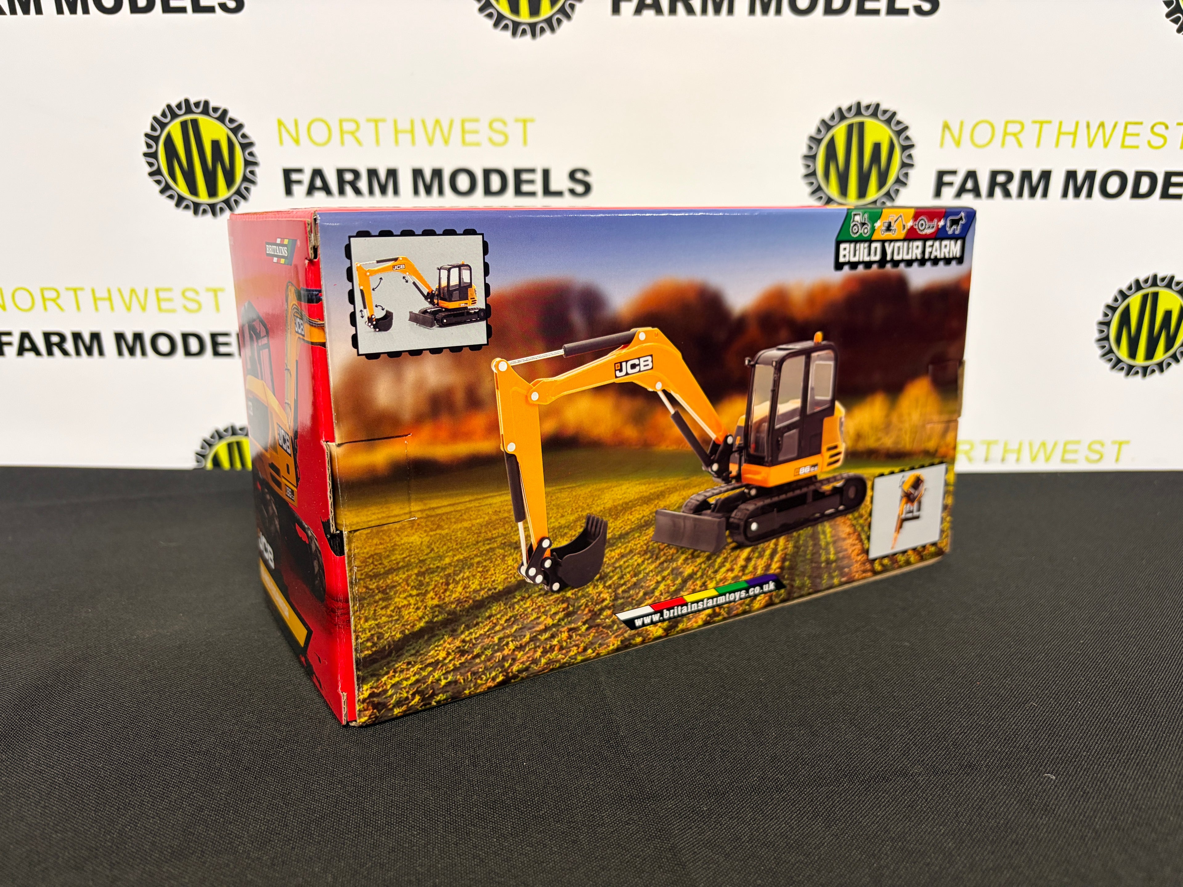 BRITAINS 43013A3 1:32 SCALE JCB 86C-1 MIDI EXCAVATOR