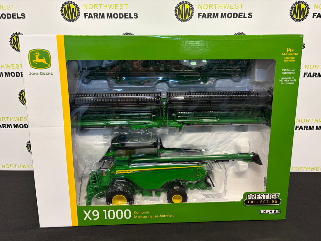 ERTL 45750 1:32 SCALE JOHN DEERE X9 1000 COMBINE HARVESTER WITH GRAIN AND MAIZE HEADER