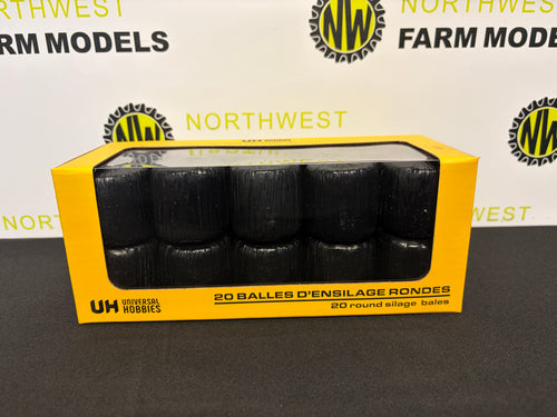 UNIVERSAL HOBBIES 7230 1:32 SCALE 20 ROUND BALE SILAGE BLACK WRAP
