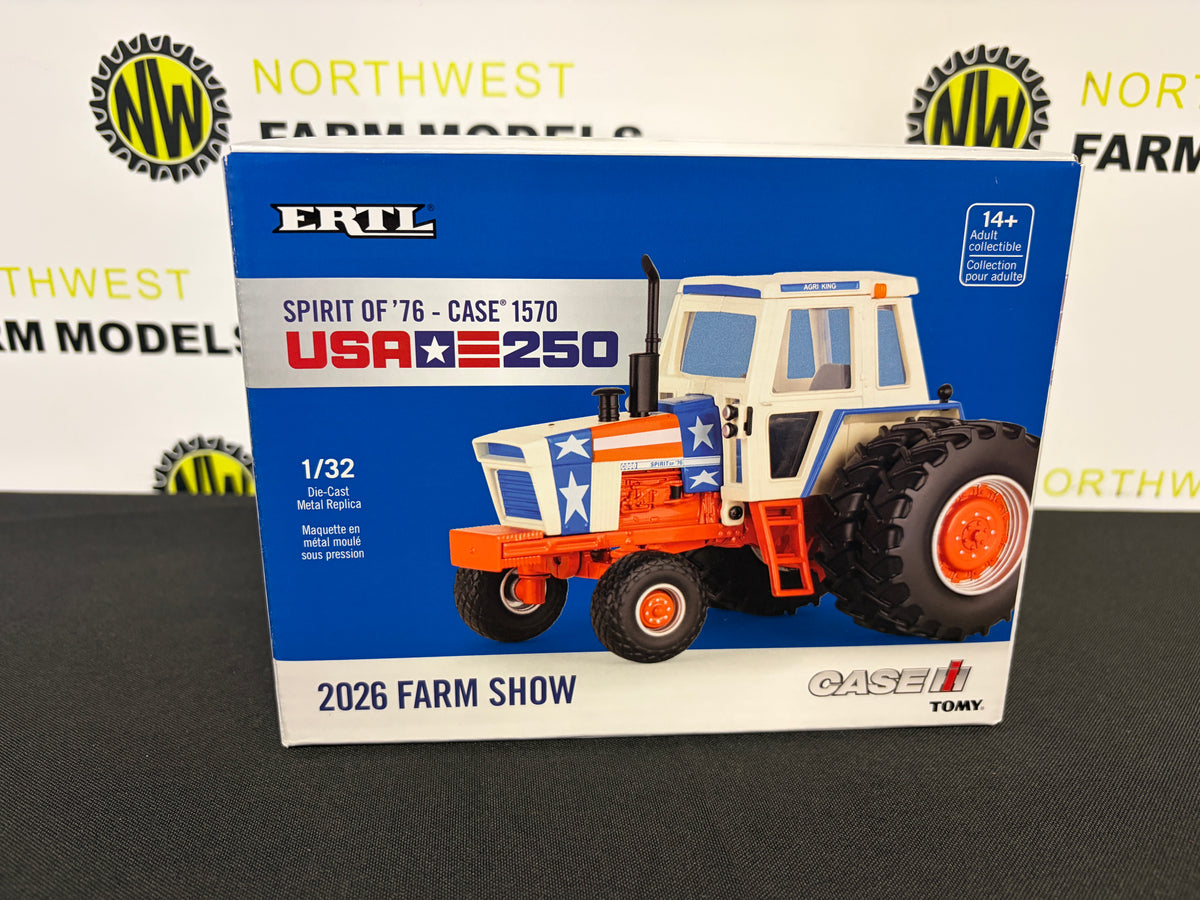 ERTL 44486 1:32 SCALE CASE 1570 SPIRIT OF 76 STARS AND STRIPES 2026 FARM SHOW EDITION