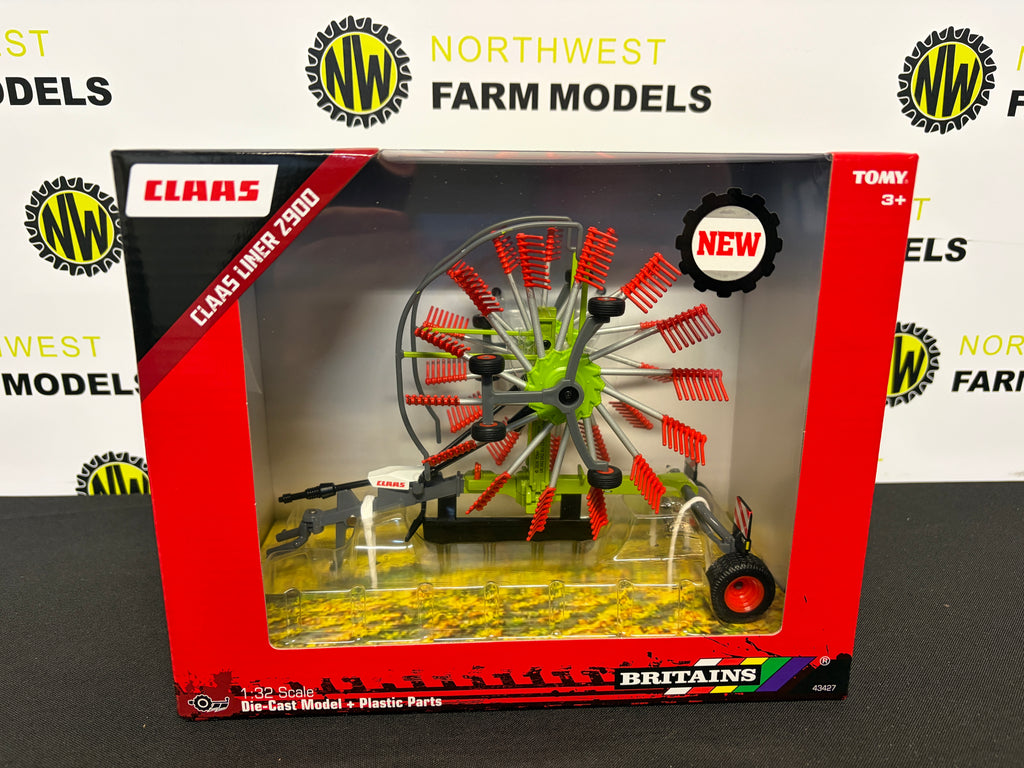 BRITAINS 43427 1:32 SCALE CLAAS LINER 2900 TWIN ROTOR RAKE