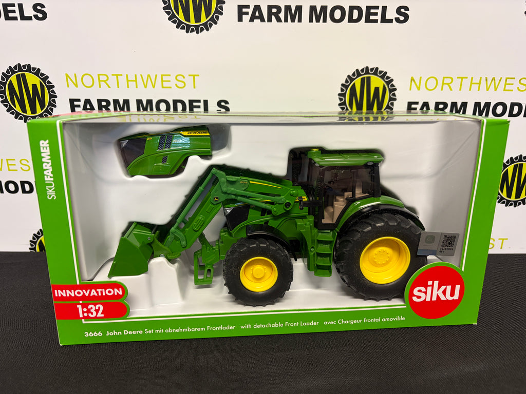 SIKU 3666 1:32 SCALE JOHN DEERE 6M 220 WITH DETACHABLE FRONT LOADER