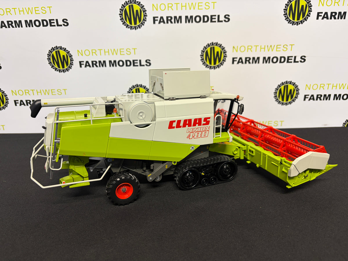 MARGE MODELS 02671820 1:32 SCALE CLAAS LEXION 480 TERRA TRAC WITH C750 GRAIN HEADER AND TRAILER