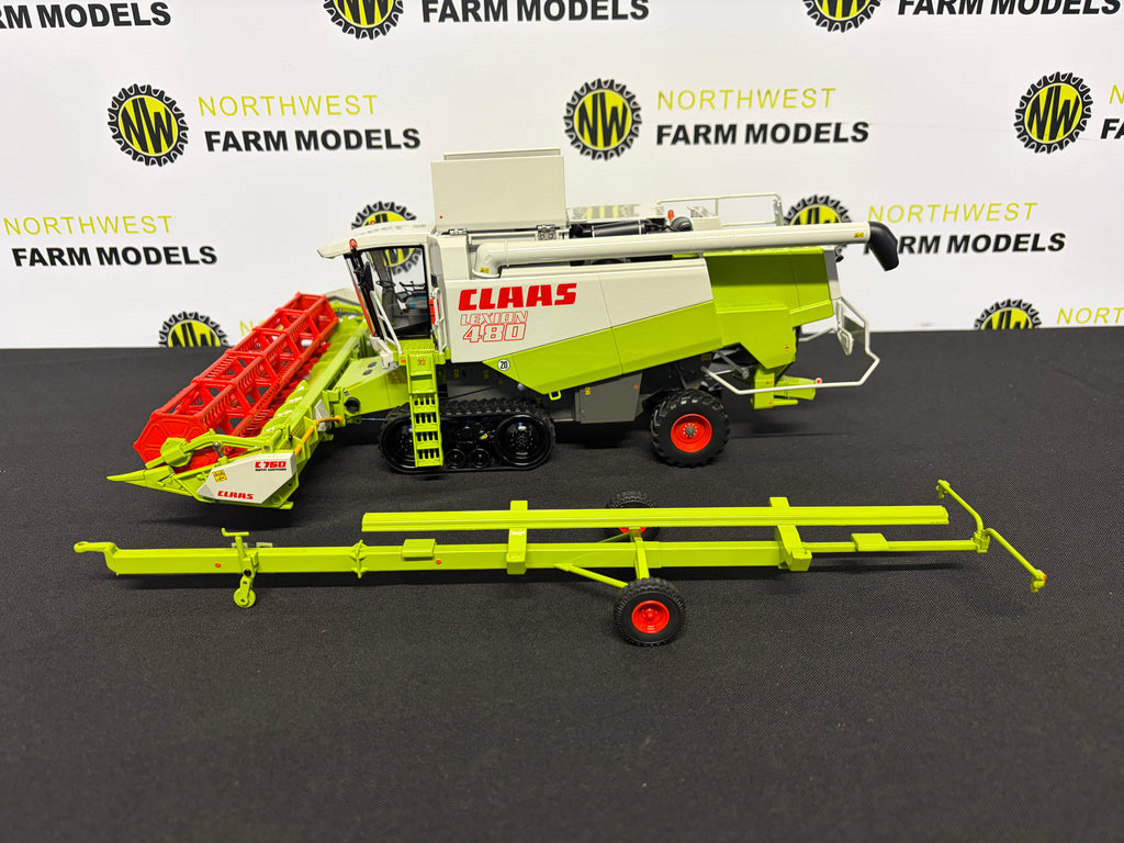 MARGE MODELS 02671820 1:32 SCALE CLAAS LEXION 480 TERRA TRAC WITH C750 GRAIN HEADER AND TRAILER