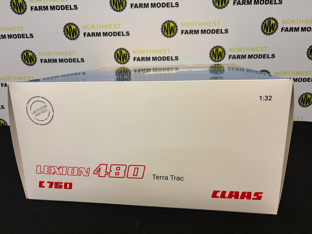 MARGE MODELS 02671820 1:32 SCALE CLAAS LEXION 480 TERRA TRAC WITH C750 GRAIN HEADER AND TRAILER