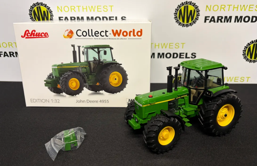SCHUCO 1:32 SCALE JOHN DEERE 4955 4WD TRACTOR WITH FRONT WEIGHT LIMITED EDITION