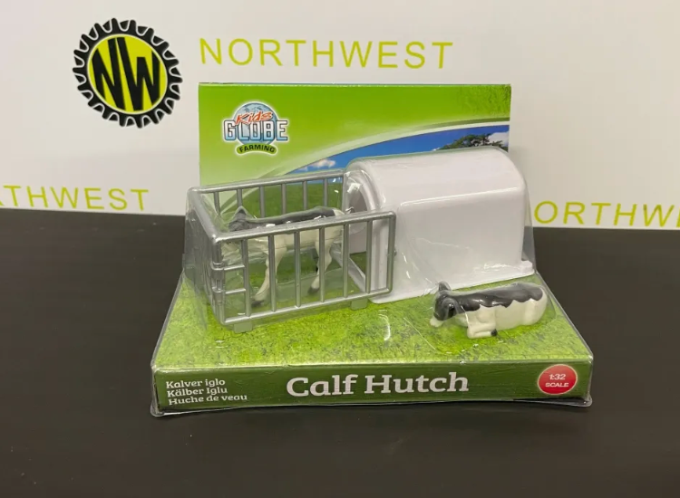 KIDS GLOBE 1:32 SCALE CALVE HUTCH AND 2 CALVES