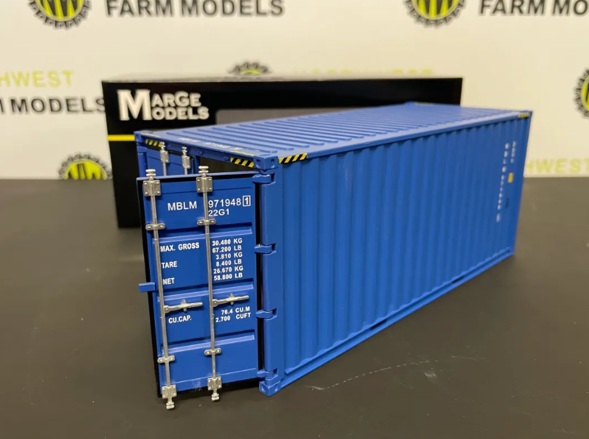 MARGE MODELS 2323-01 1:32 SCALE 20FT SHIPPING CONTAINER BLUE
