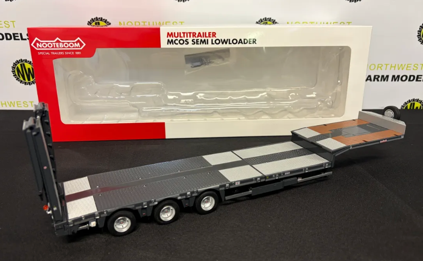 MARGE MODELS 1:32 SCALE NOOTEBOOM MCOS SEMI LOW LOADER TRAILER - ANTHRACITE