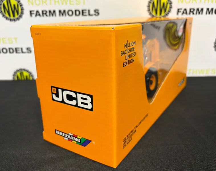 BRITAINS 43411 1:32 SCALE JCB 3CX MILLIONTH BACKHOE LOADER LIMITED EDITION