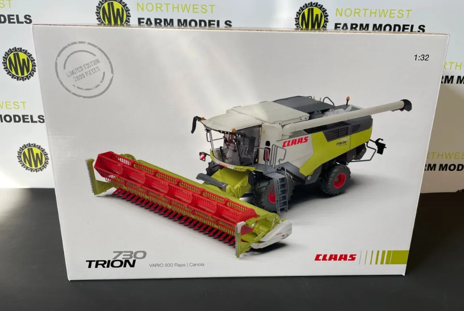 WIKING 1:32 SCALE CLAAS TRION 730 WITH VARIO 930 RAPS OSR (CANOLA)