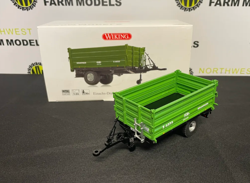 WIKING 077348 1:32 SCALE BRANTNER SINGLE AXLE TIPPING TRAILER