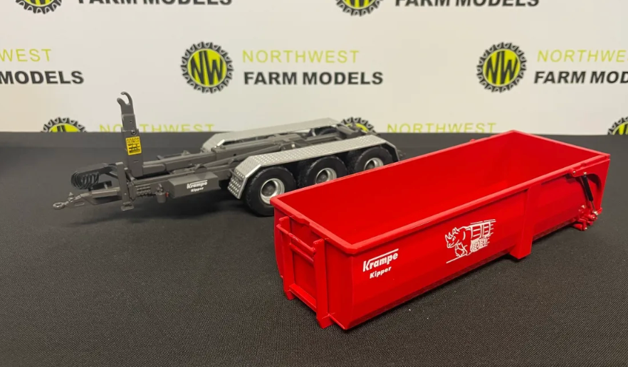 WIKING 1:32 SCALE KRAMPE TRIDEM THL 30 HOOK LIFTER TRAILER WITH BODY