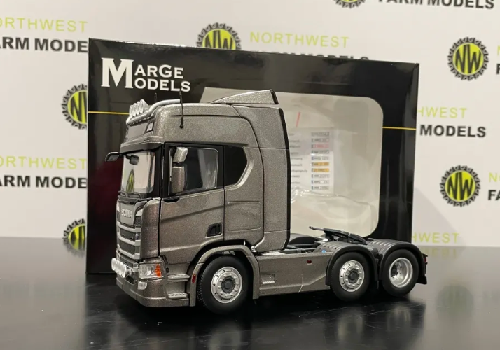 MARGE MODELS 1:32 SCALE SCANIA R500 6X2 GREY TRACTOR UNIT