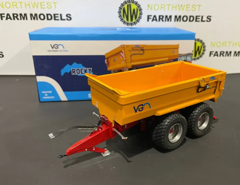 AT COLLECTIONS 1:32 SCALE VGM ROCKY 24 SAND TIPPING DOUBLE AXLE TIPPING TRAILER