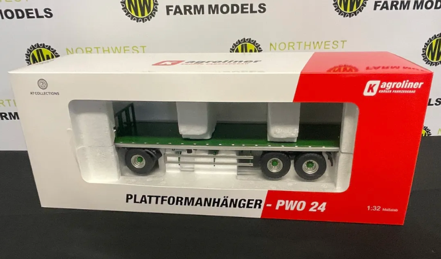 AT COLLECTIONS 3200156 1:32 SCALE KROGER AGROLINER PWO FLAT TRAILER