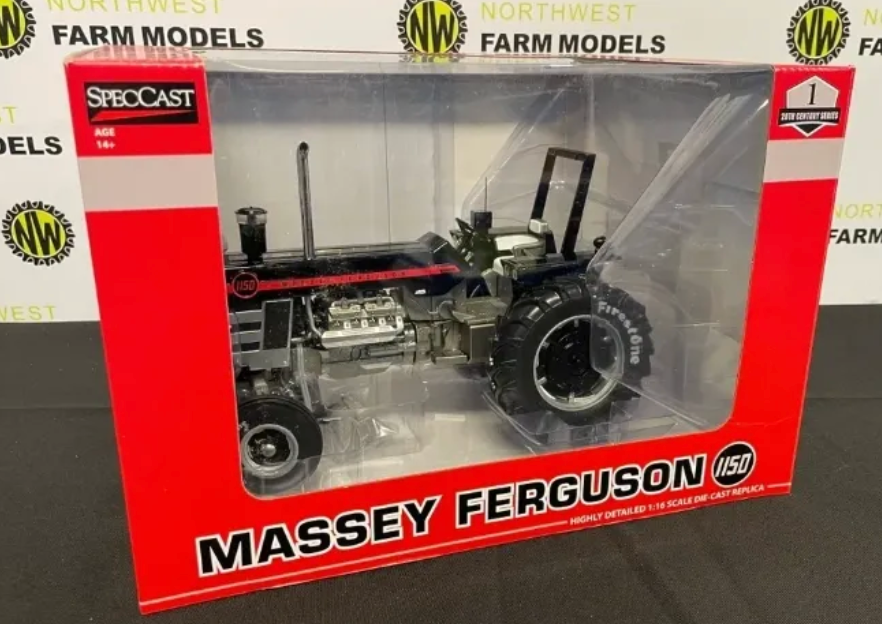 SPECCAST 1:16 SCALE MAS002B MASSEY FERGUSON 1150 WITH DUAL FIRESTONE TYRES - BLACK EDITION