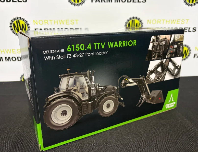UNIVERSAL HOBBIES 6862 1:32 SCALE DEUTZ FAHR 6150.4 TTV WARRIOR EDITION WITH FRONT LOADER