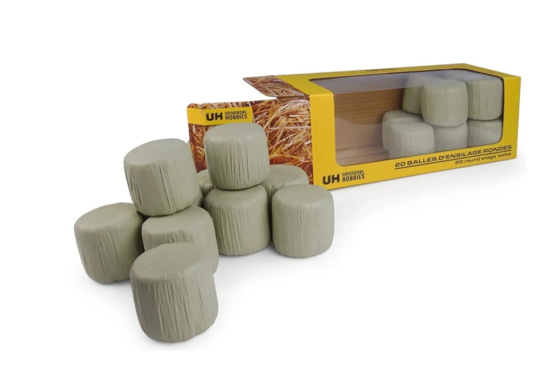 UNIVERSAL HOBBIES 7231 1:32 SCALE 20 ROUND BALE SILAGE GREEN WRAP