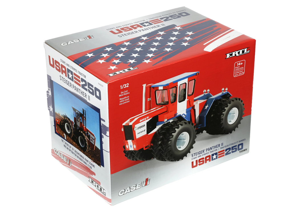 ERTL 1:32 SCALE 44484 STEIGER PANTHER II SPIRIT OF 76 4WD TRACTOR WITH DUAL WHEELS "USA 250"