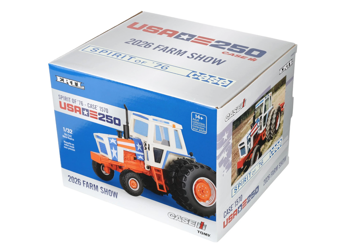 ERTL 44486 1:32 SCALE CASE 1570 SPIRIT OF 76 STARS AND STRIPES 2026 FARM SHOW EDITION