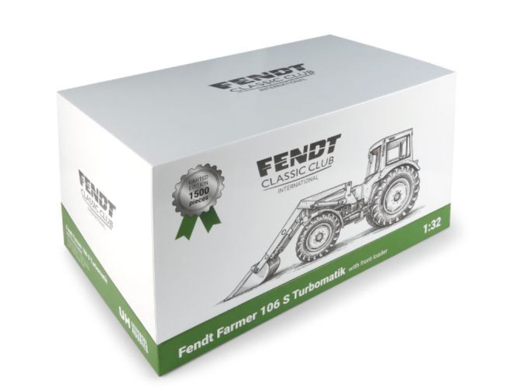 UNIVERSAL HOBBIES 1:32 SCALE FENDT FARMER 106 S WITH FRONT LOADER
