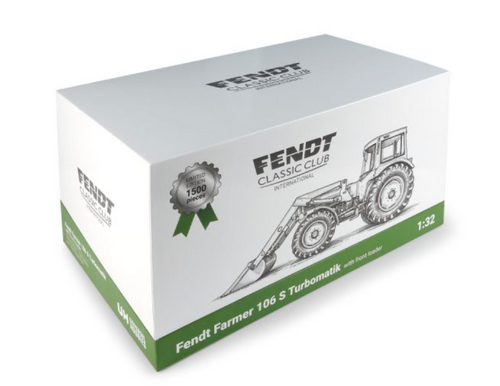 UNIVERSAL HOBBIES 1:32 SCALE FENDT FARMER 106 S WITH FRONT LOADER